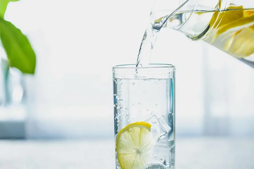 Drinking Lemon Water