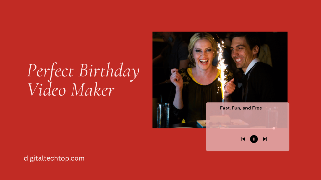 Add music and text to birthday video maker